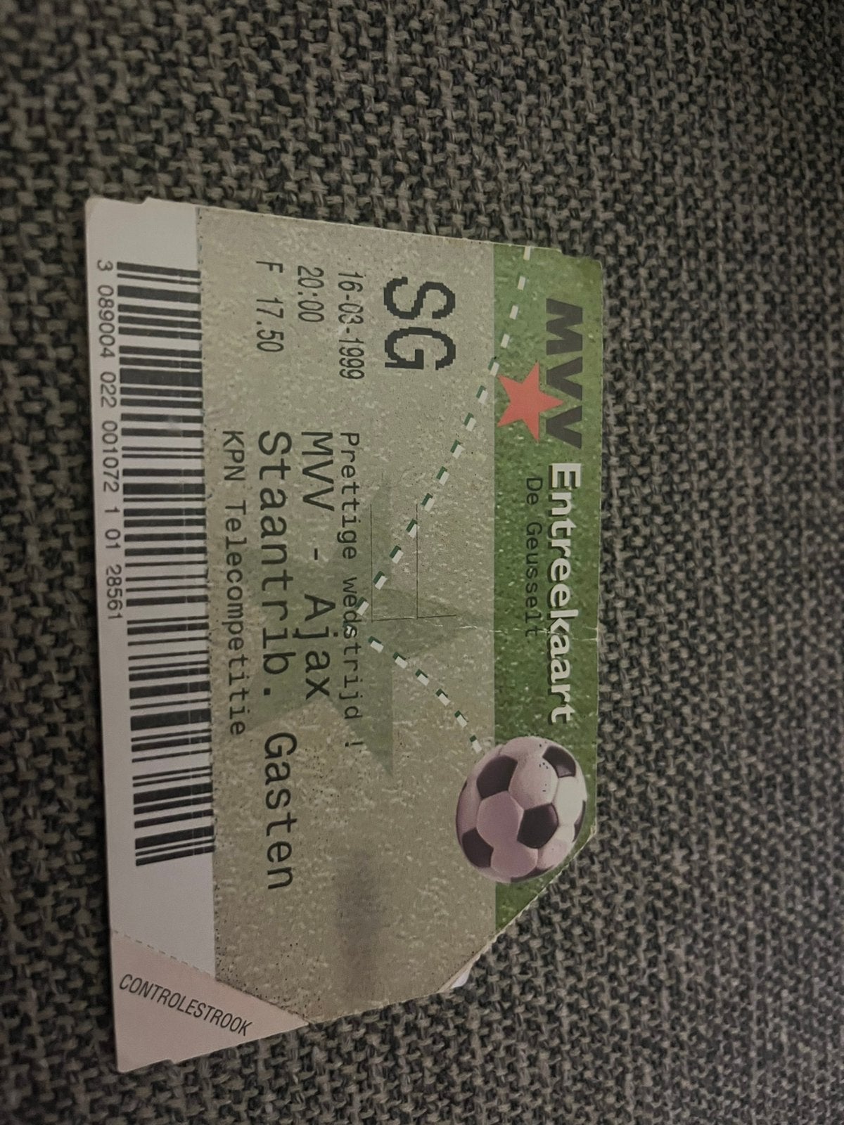 TICKET MVV-AJAX 98-99, Ophalen of Verzenden, Zo goed als nieuw, Ajax, Overige typen