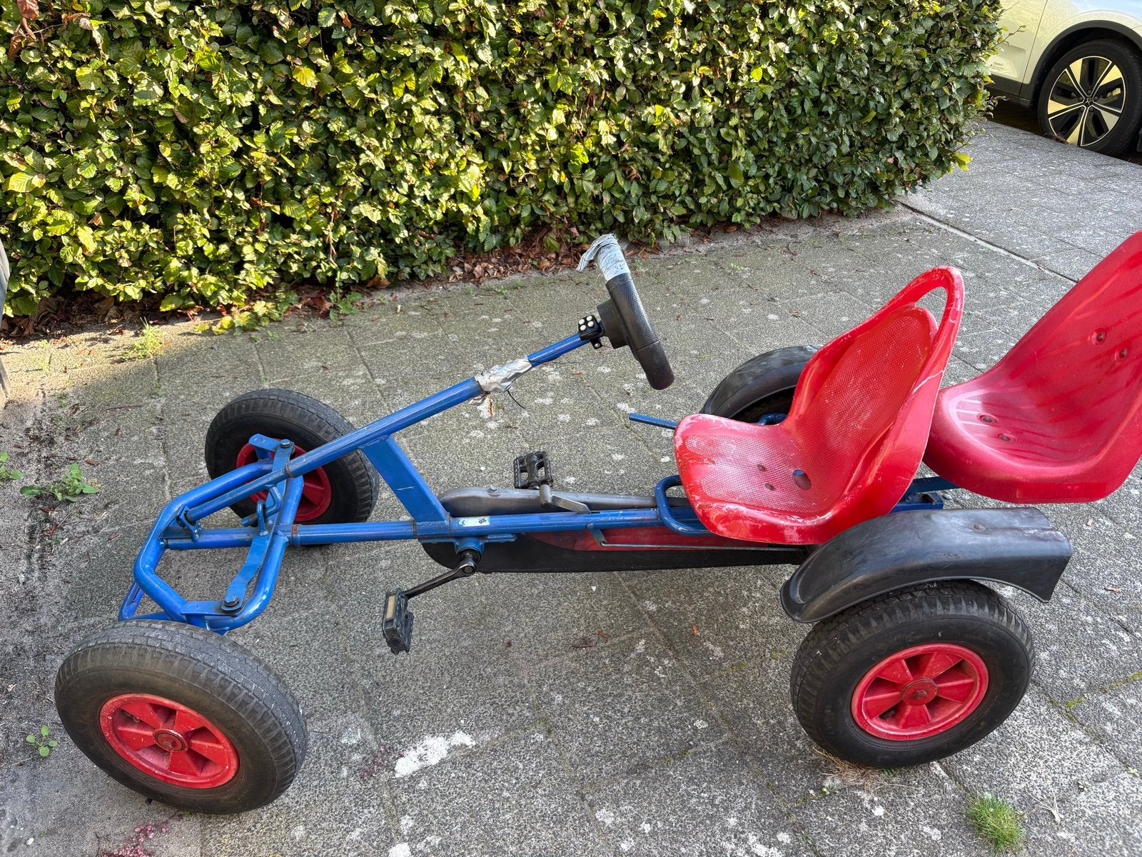 Blauwe skelter met duozit - Go-Kart, Kinderen en Baby's, Ophalen, Gebruikt, Overige merken, Duozit