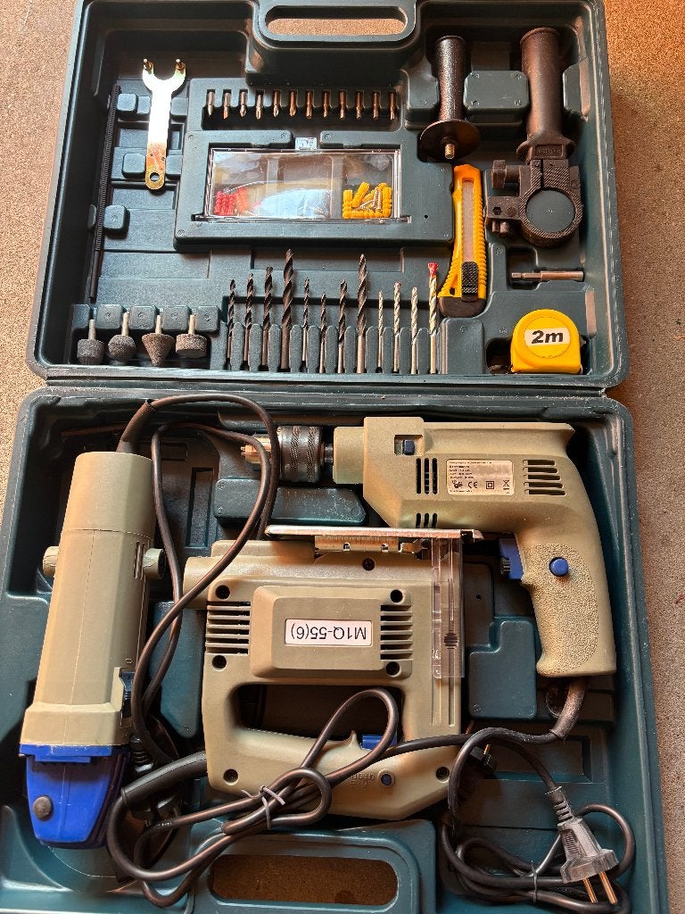 Set: boormachine, haakse slijper en decoupeerzaag, Doe-het-zelf en Verbouw, Gereedschap | Handgereedschap, Ophalen of Verzenden