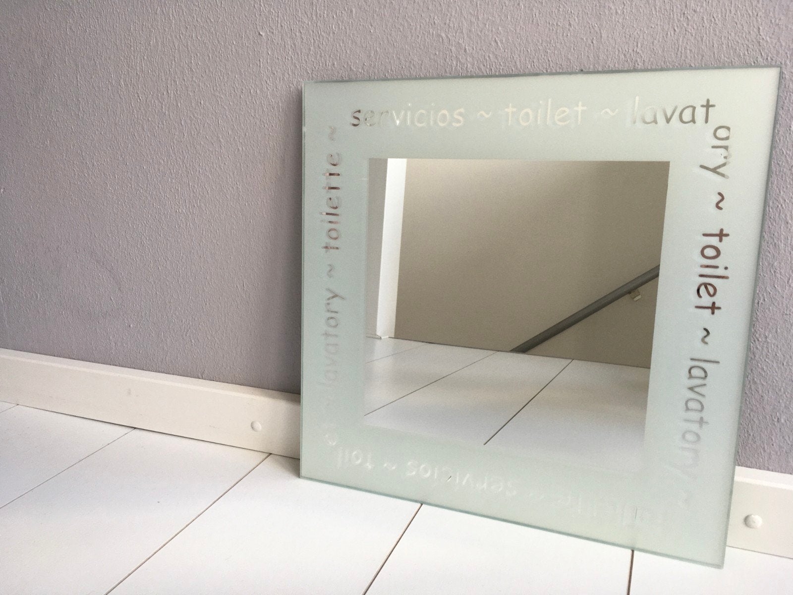 Spiegel voor in toilet, vierkant, 40x40, Ophalen, Minder dan 50 cm, Vierkant, Nieuw