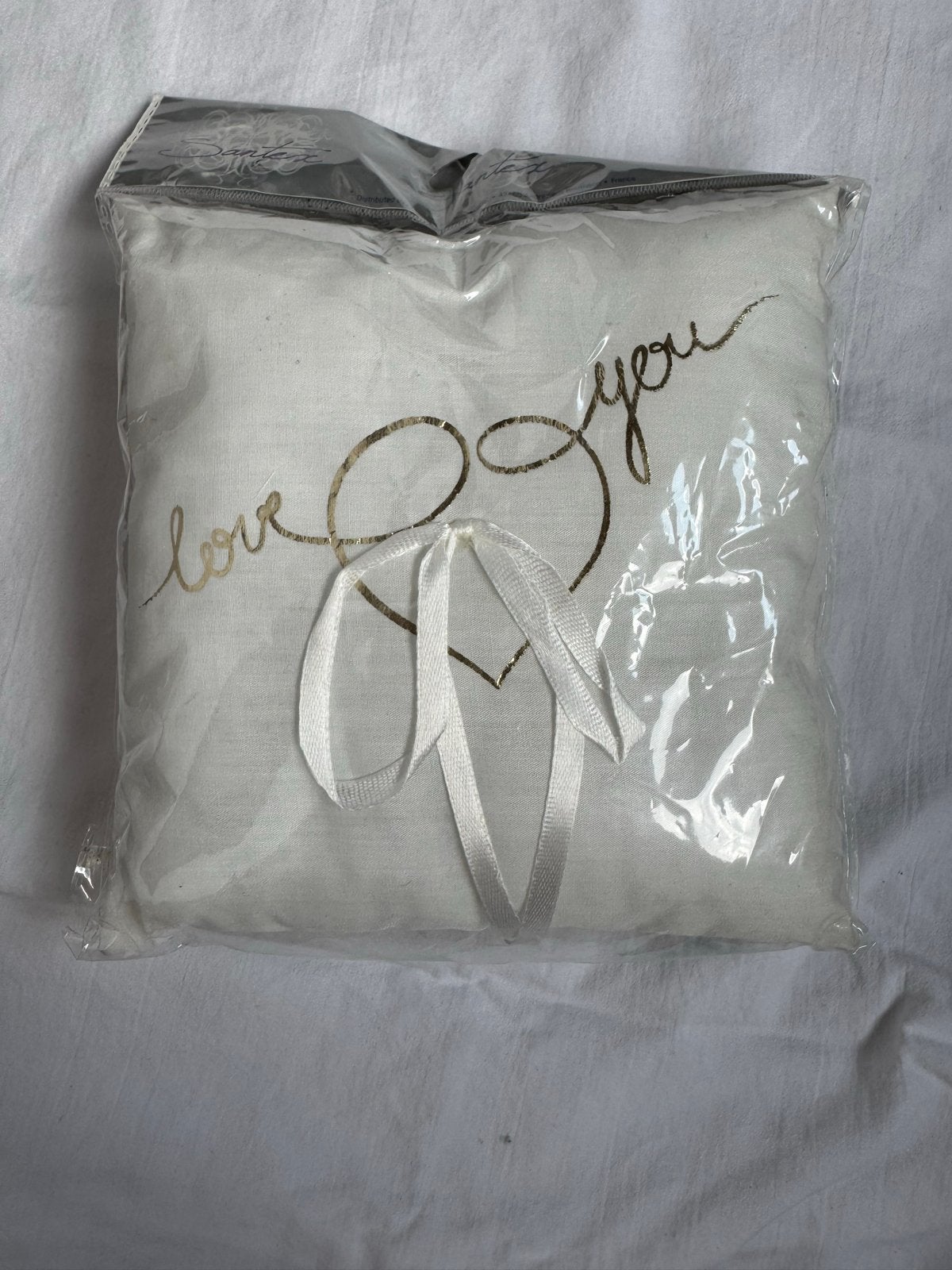 Nieuw ringkussen bruiloft met 'love you' opdruk, Ophalen of Verzenden, Nieuw, Wit, Accessoires