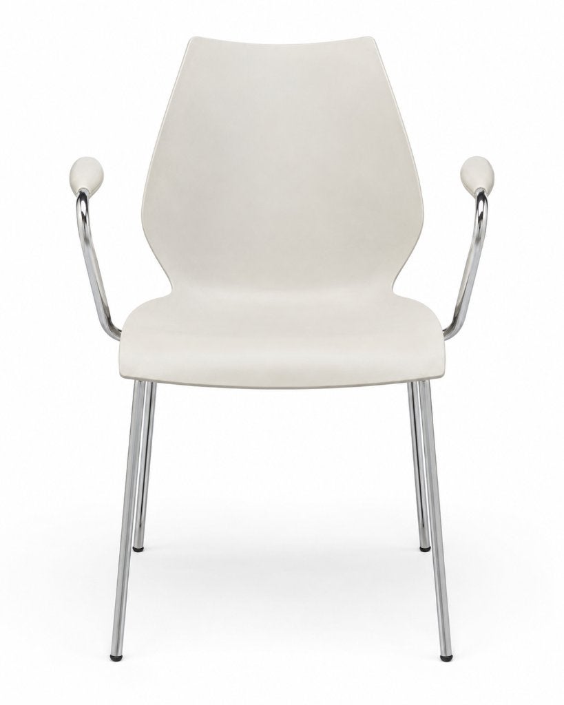 Originele Kartell Maui Armstoelen – Vico Magistretti, Huis en Inrichting, Twee, ., Wit, Ophalen of Verzenden