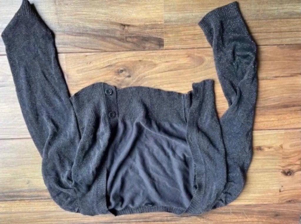 grijs vestje bolero met glitters in maat 134, Ophalen, Zo goed als nieuw, Meisje, Trui of Vest
