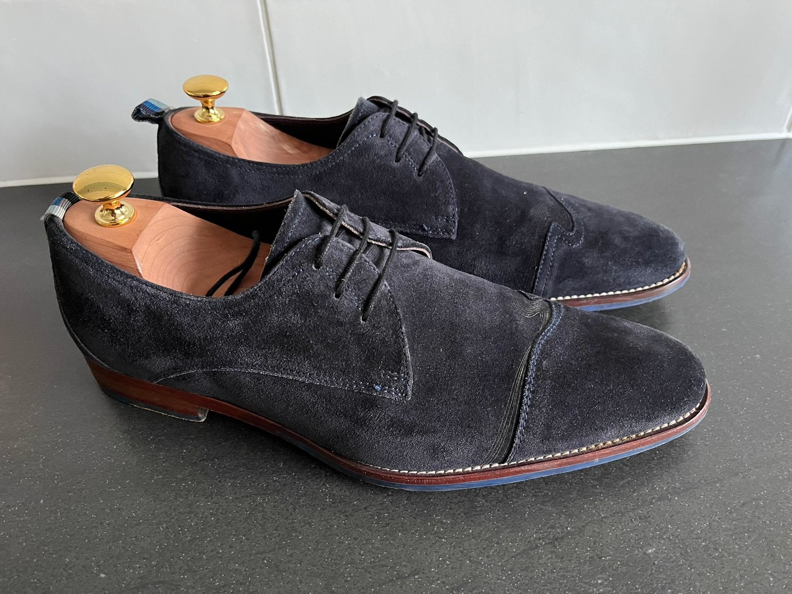 Floris van Bommel herenschoenen maat 8 / 42, Kleding | Heren, Floris van Bommel, Blauw, Floris van Bommel, Ophalen of Verzenden