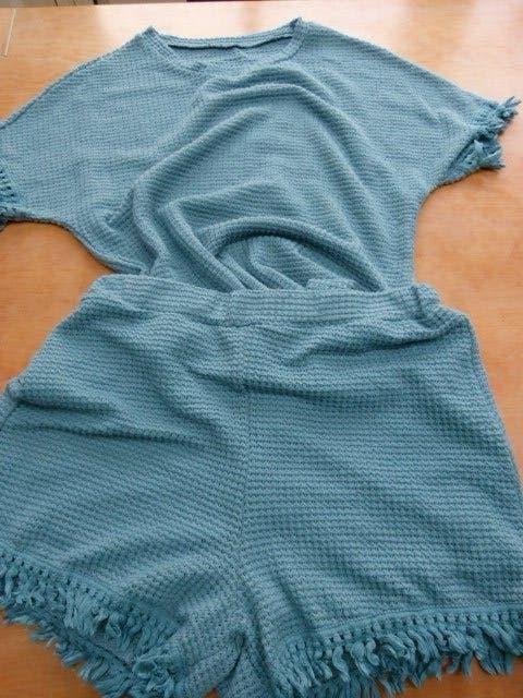 Set top korte broek SHEIN maat 42 L, Kleding | Dames, Ophalen of Verzenden, Zo goed als nieuw, Maat 42/44 (L), Blauw