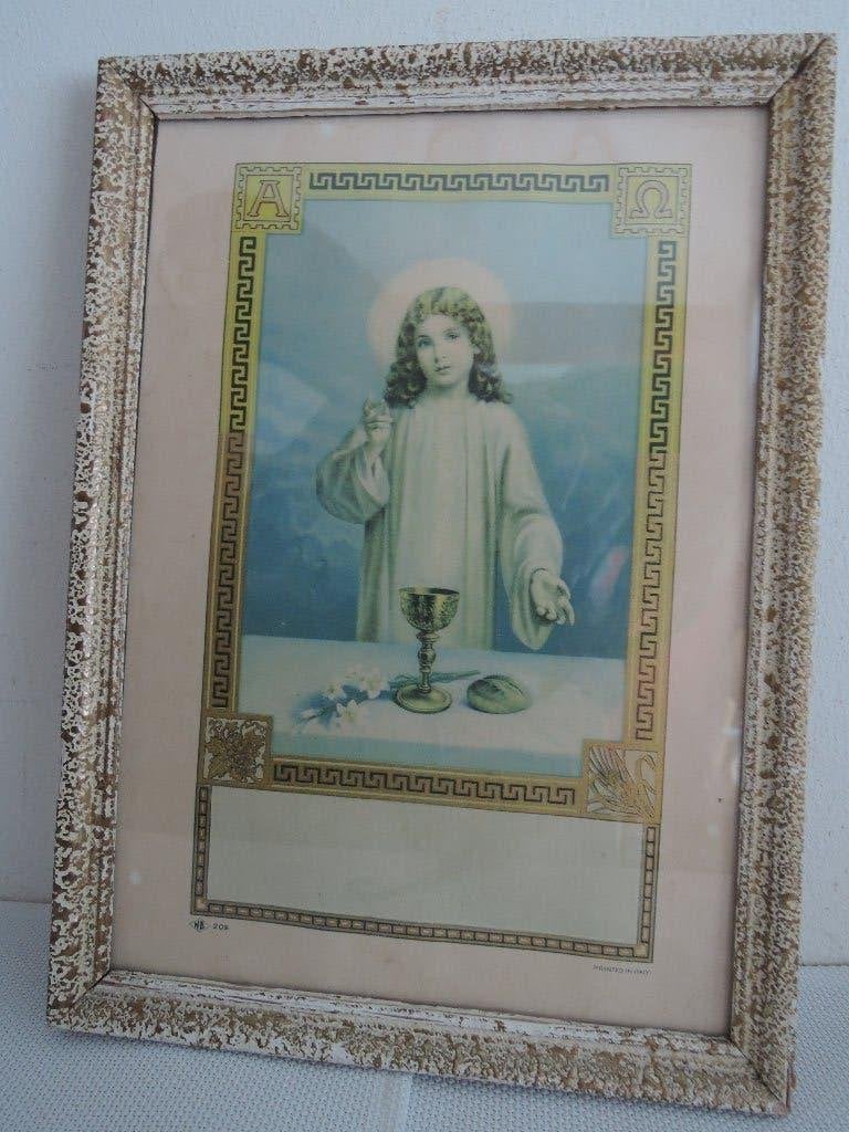 Lijst met religieuze prent, Ophalen of Verzenden, Zo goed als nieuw, Kaart of Prent, Christendom | Katholiek