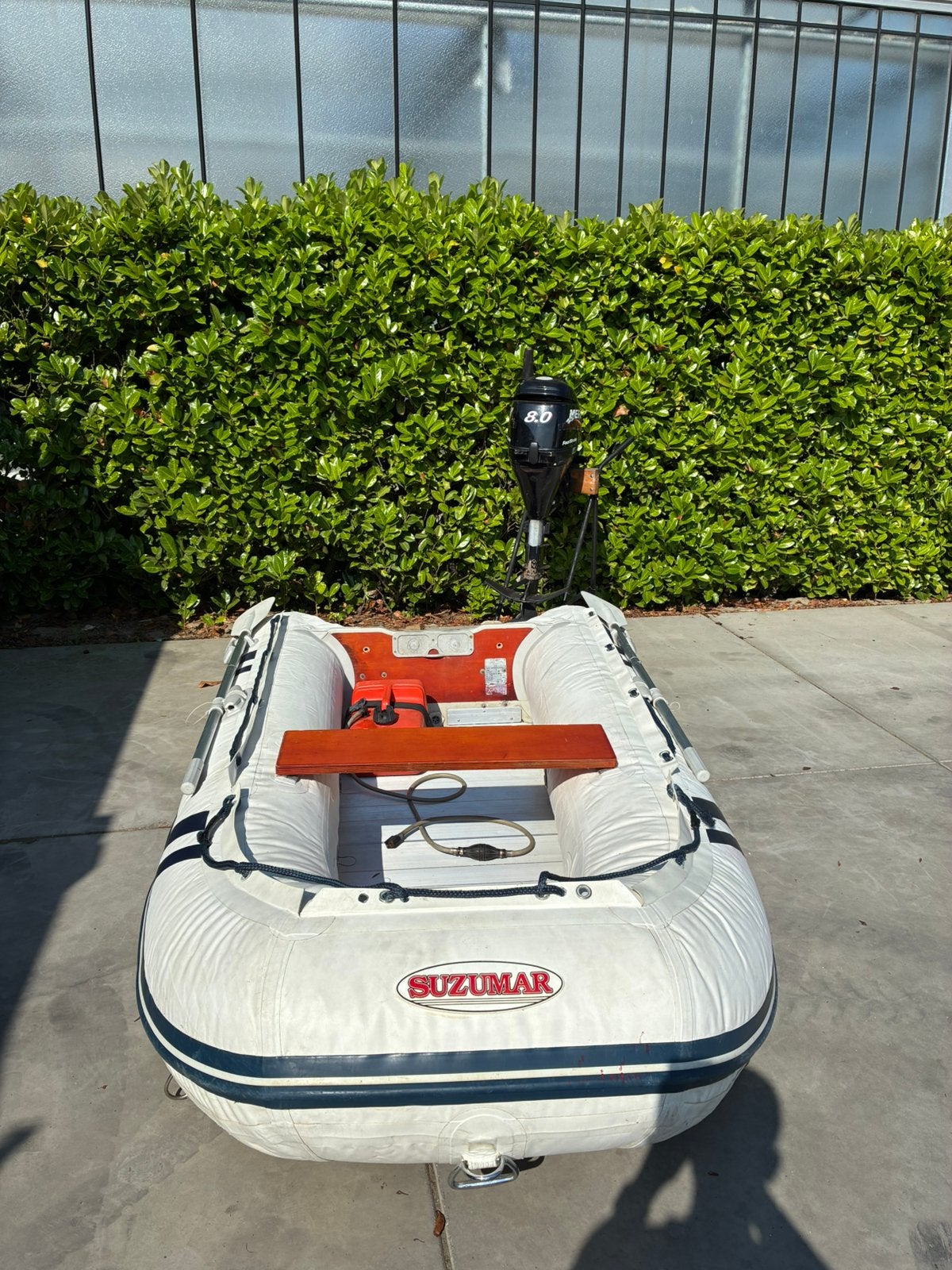 Mooie 8pk 4 takt rubberboot, Watersport en Boten, Rubberboten, Ophalen, Gebruikt, Buitenboordmotor, Mercury