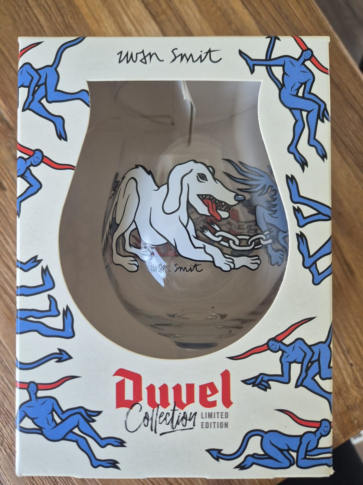 Duvel bierglas 2024 Iwan Smith | Glas Hond Art Collection, Ophalen of Verzenden, Nieuw, Glas of Glazen, Duvel