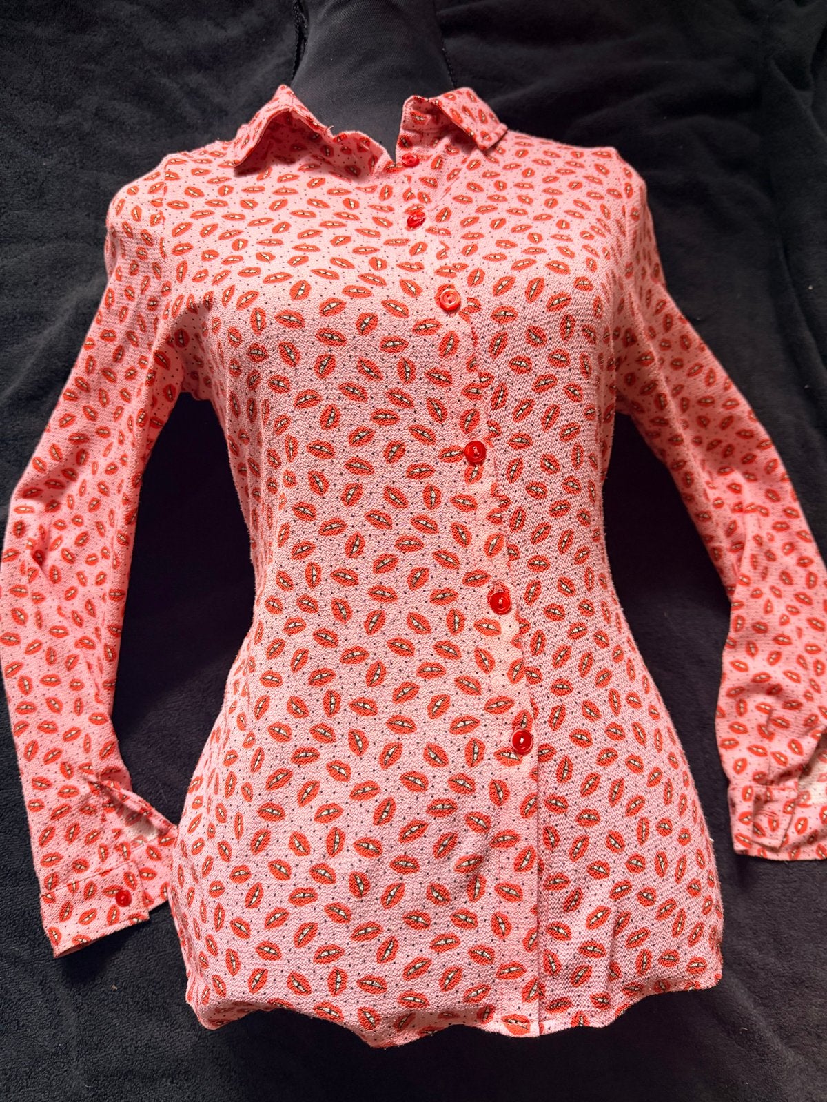 Loavies Blouse met lippenprint. Als nieuw. Roze, Maat S., Ophalen of Verzenden, Zo goed als nieuw, Maat 36 (S), Roze