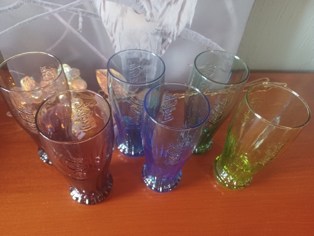 Set van 6 gekleurde Coca-Cola glazen (McDonald's), Ophalen of Verzenden