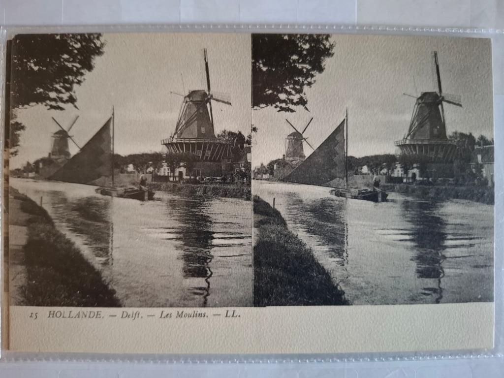 Oude Ansichtkaart Delft - Molens aan het water, Ophalen of Verzenden, Voor 1920, Ongelopen, Zuid-Holland