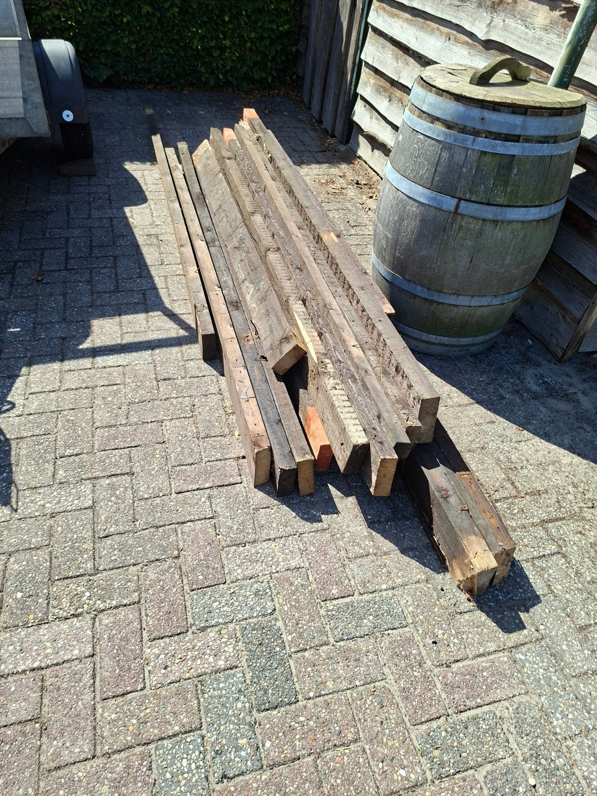 Diverse balken/regels te koop (120x50, 130x65), Doe-het-zelf en Verbouw, Hout en Planken, Ophalen, Gebruikt, 200 tot 250 cm, 50 mm of meer