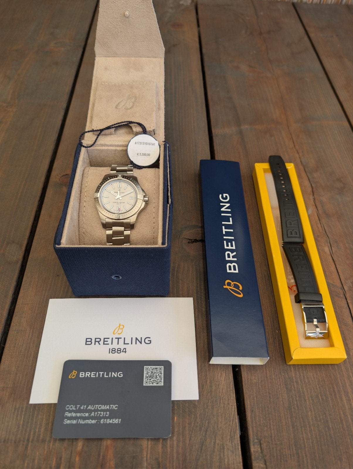 full set! 2024 Breitling Colt 41 Automatic A17313 Chronomete, Ophalen of Verzenden, Zo goed als nieuw