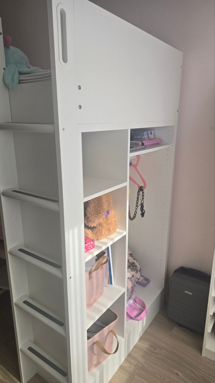Hoogslaper met bureau en kledingkast, Ophalen of Verzenden, Eenpersoons, 90 cm, Hoogslaper
