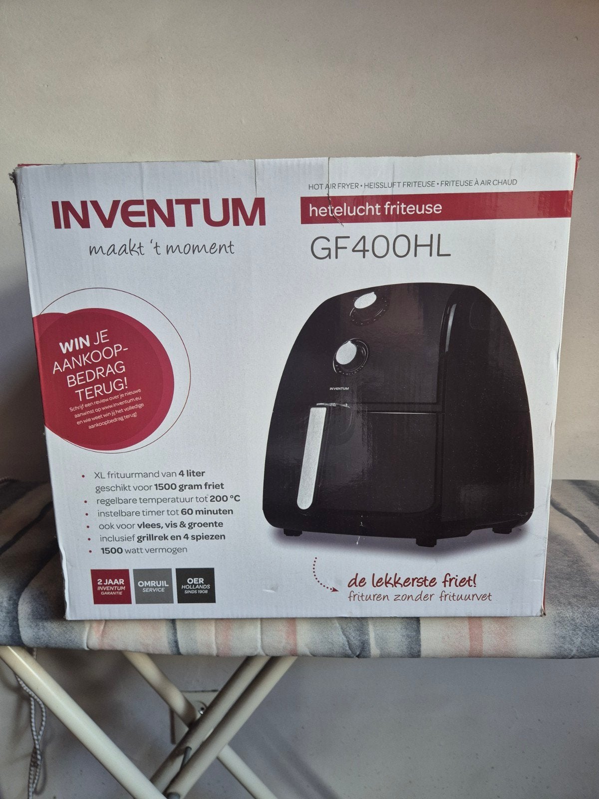 Inventum GF400HL Heteluchtfriteuse Airfryer XL 4L, Ophalen of Verzenden