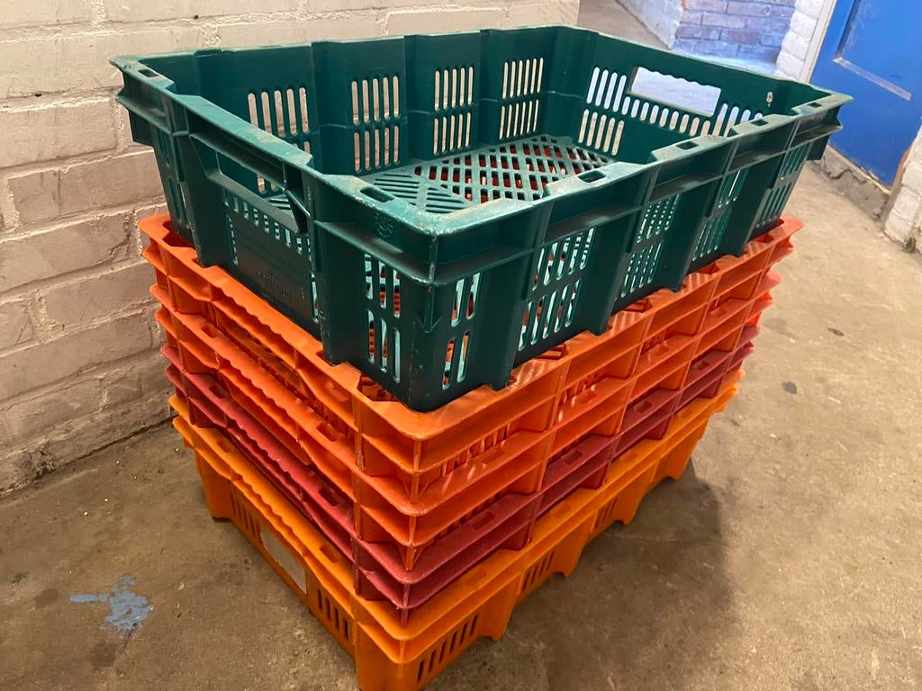 6 nestkratten vlees kratten kipkratten, Doos, Minder dan 35 cm, Ophalen of Verzenden, Zo goed als nieuw