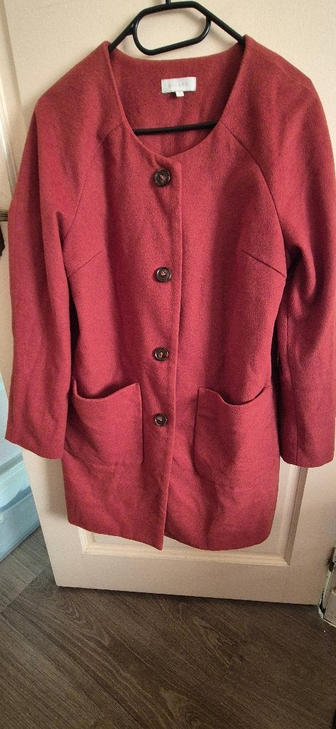 Mantel, Kleding | Dames, Jassen | Winter, Bruin, Ophalen of Verzenden, Zo goed als nieuw, Maat 42/44 (L)