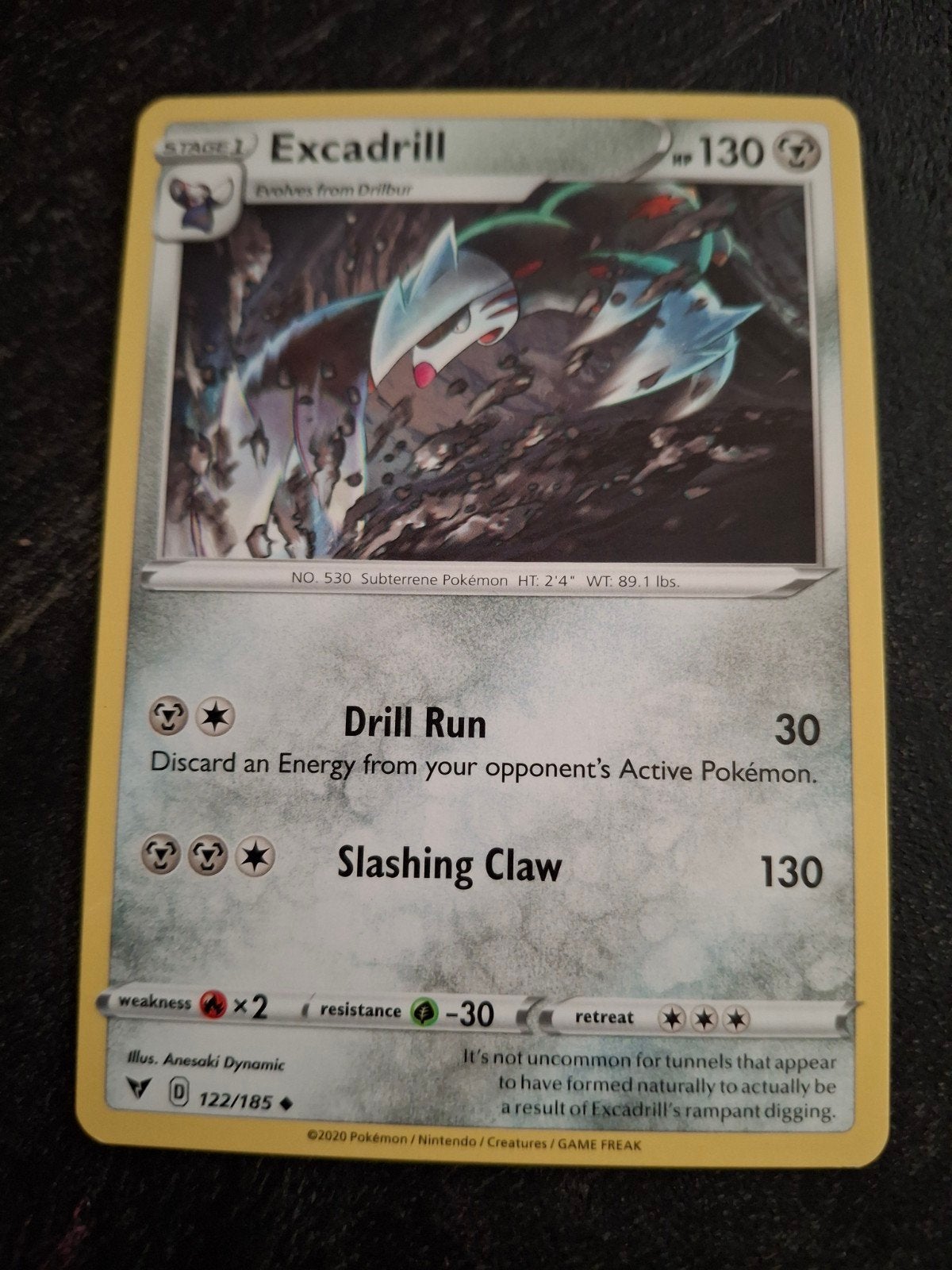 Pokémon Kaart Excadrill 122/185 - Zo goed als nieuw, Ophalen of Verzenden, Zo goed als nieuw, Losse kaart