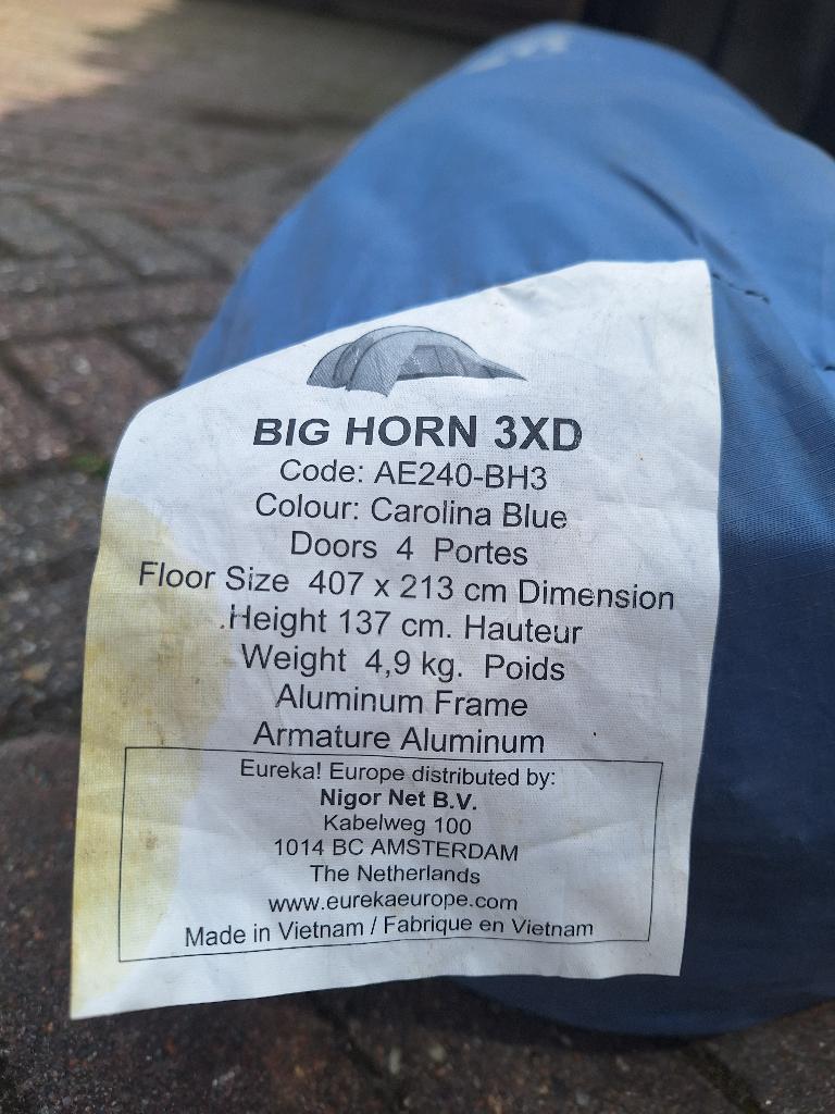 EUREKA BIGHORN 3 XD tunneltent, Ophalen of Verzenden, Zo goed als nieuw, Tot en met 3