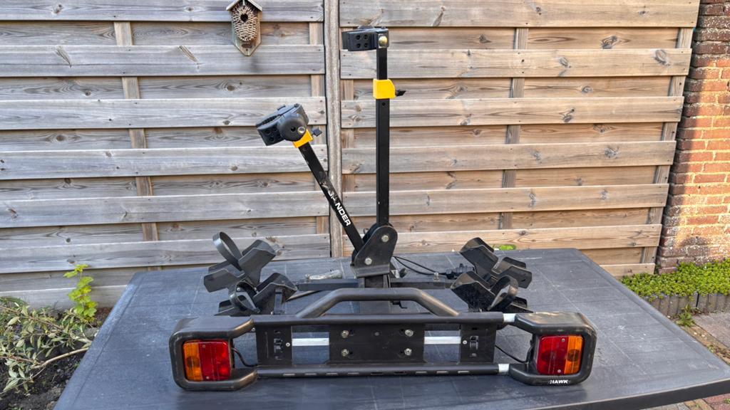 Spinder hawk fietsendrager - kantelfunctie, slot, ebike, Auto diversen, Fietsendragers, Ophalen, Gebruikt, Elektrische fiets, 2 fietsen