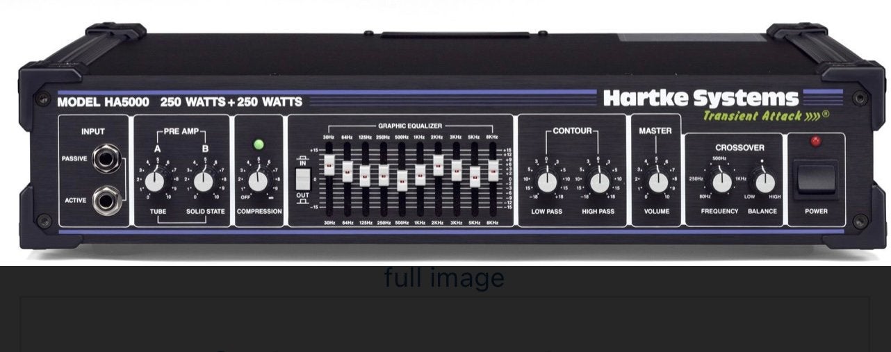 Hartke Systems 5000  2x250W Bassamp + Case, Computers en Software, 10 inch, Wit, Ophalen of Verzenden, Zo goed als nieuw