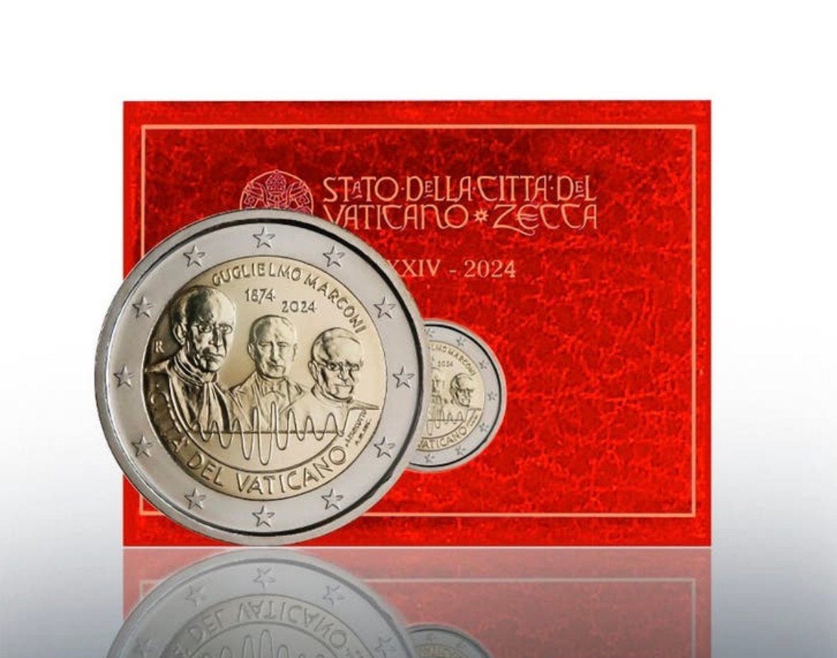 2 Euro Vaticaan 2024 Marconi BU Blister, Ophalen of Verzenden, Vaticaanstad, 2 euro