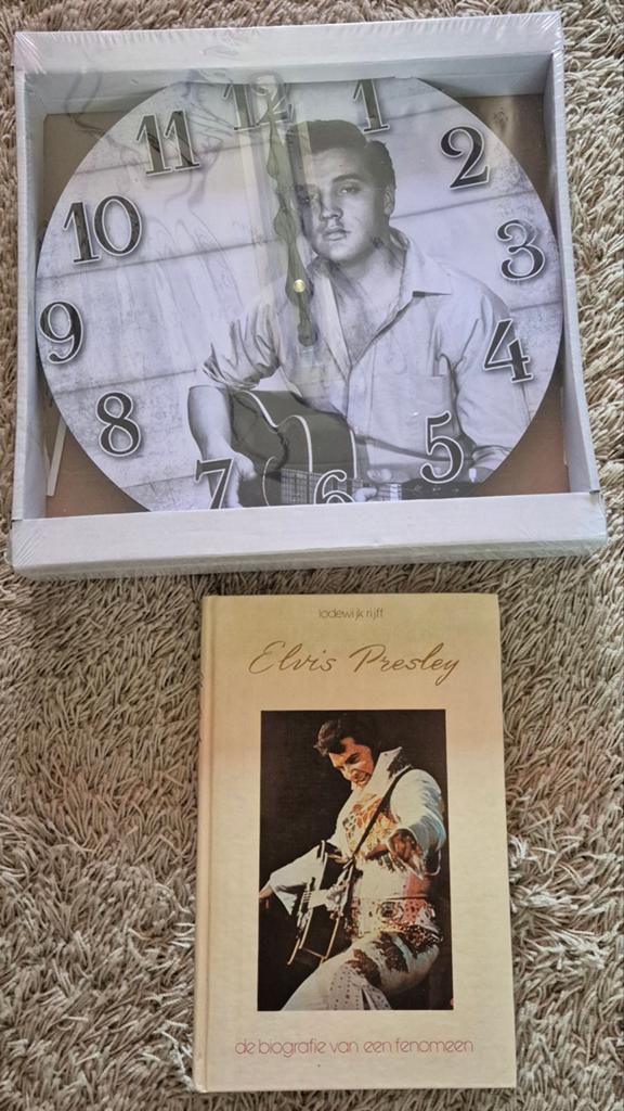 Elvis Presley Klok en Boek - Unieke Set voor Fans, Verzamelen, Ophalen of Verzenden, Zo goed als nieuw
