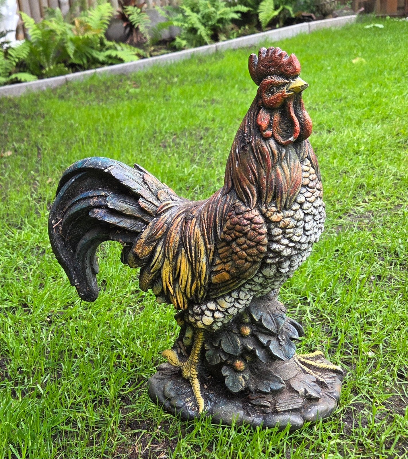 Betonnen tuinbeeld haan, Tuin en Terras, Ophalen