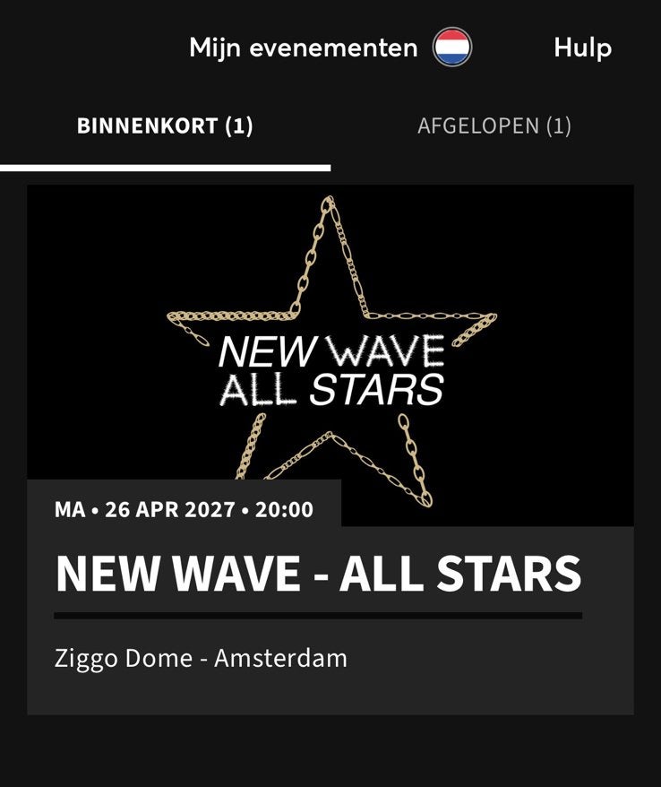 2X Golden circle - New wave all stars, Tickets en Kaartjes, Twee personen, April