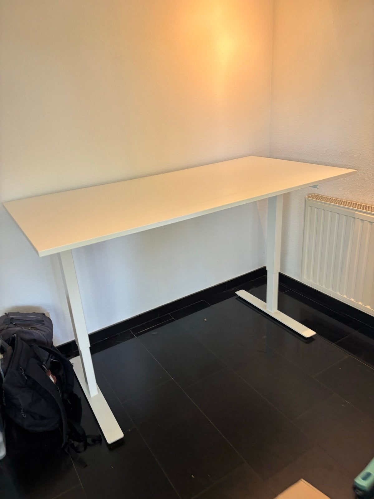 IKEA Trotten Zit-sta Bureau Wit 80x160cm, Ophalen, Zit-sta bureau, In hoogte verstelbaar, Zo goed als nieuw