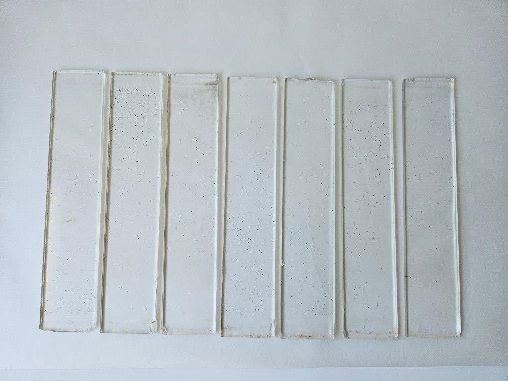 kachel glas, glazen strips 7x, Ophalen of Verzenden, Gebruikt