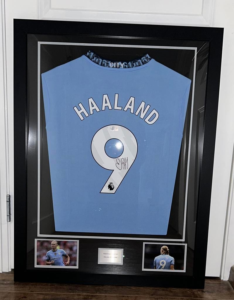 Gesigneerd Haaland Manchester City Beckett, Ophalen of Verzenden, Zo goed als nieuw, Buitenlandse clubs, Shirt