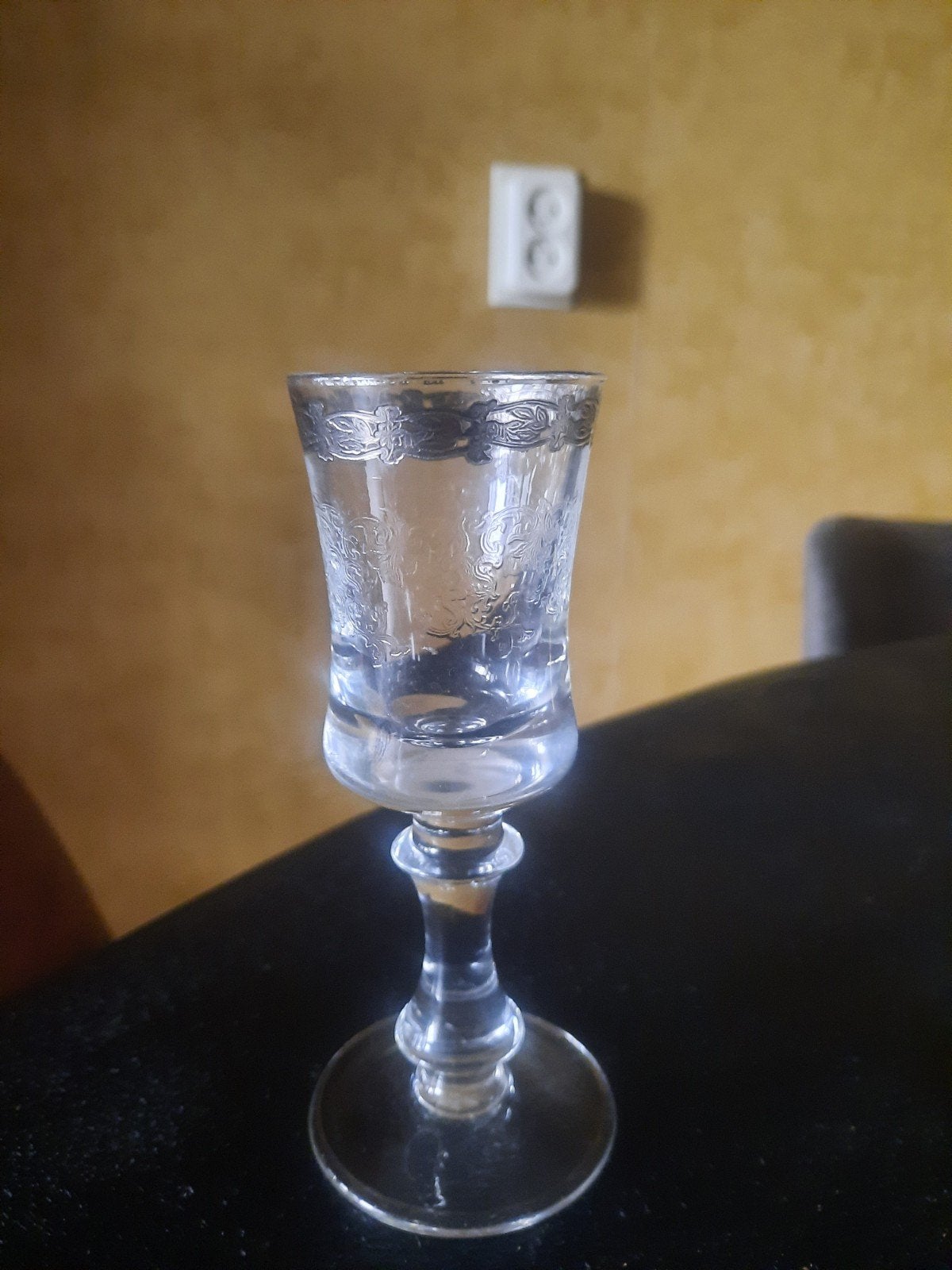Fraai Murano medici borrel/ wijnglas met zilverkleurige rand, Antiek en Kunst, Ophalen of Verzenden