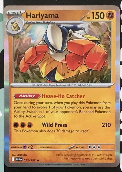 Pokemon - Hariyama (MEG 073) - Holo rare.., Ophalen of Verzenden, Nieuw, Losse kaart, Foil