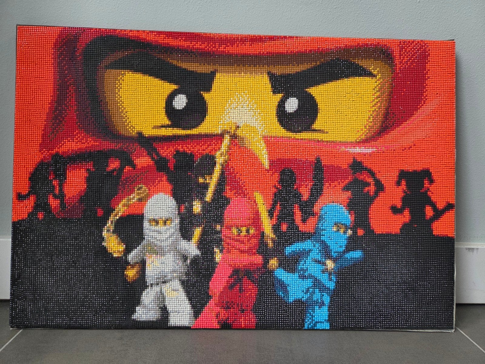 Lego Ninjago Mozaïek Kunstwerk - Handgemaakt - Decoratie, Ophalen, MOC (eigen creatie), Lego, Zo goed als nieuw