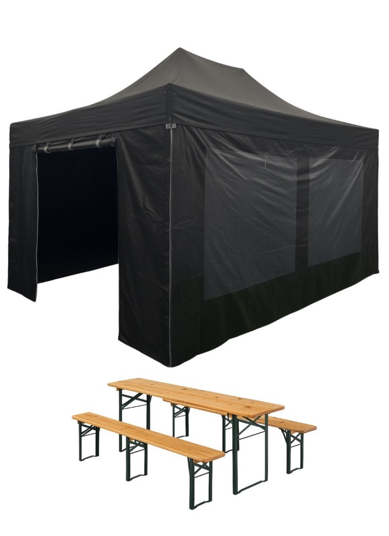 Partytentpakket Basis – Easy Up 3x4,5 meter te huur, Tuin en Terras, Partytenten, Ophalen, Zo goed als nieuw, Minder dan 5 meter