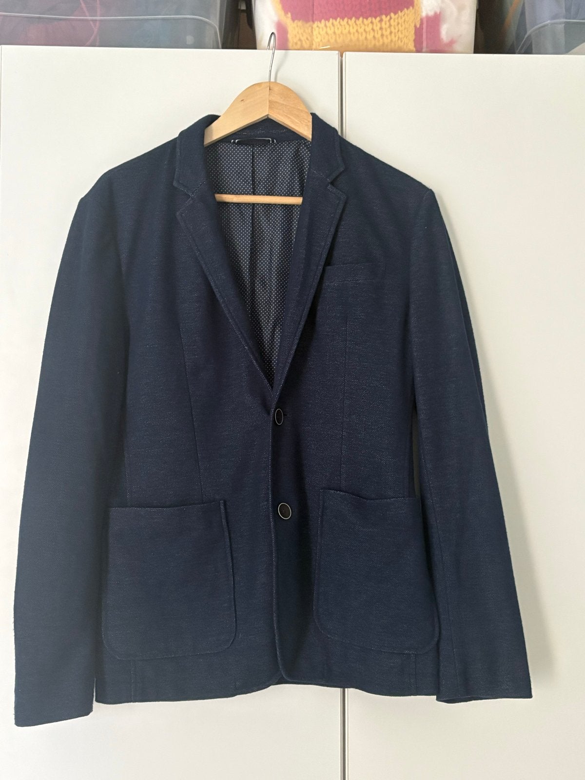 Donkerblauwe blazer, maat M, Ophalen of Verzenden, Zo goed als nieuw, Maat 48/50 (M), Blauw