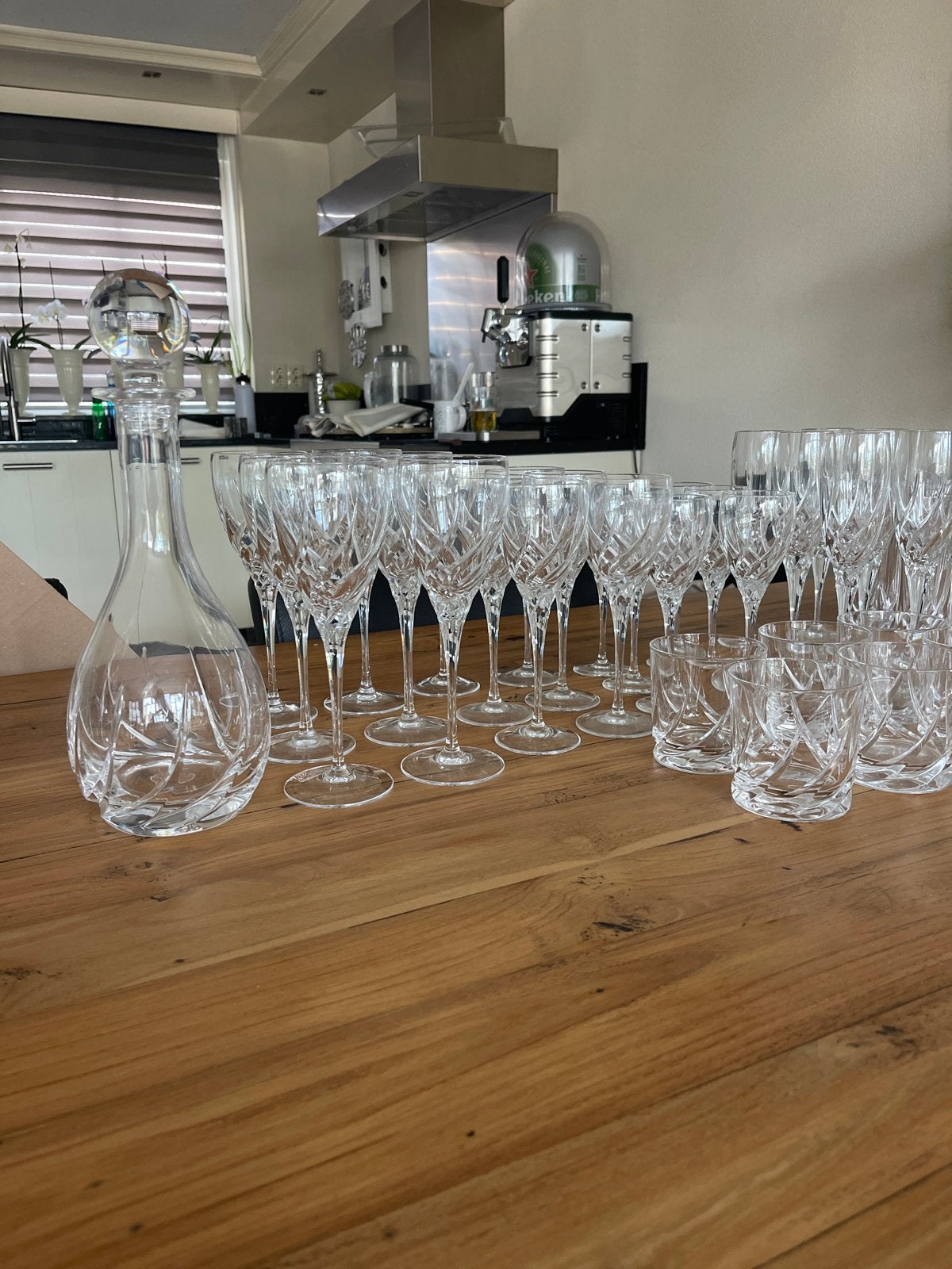 Wedgwood Toscane Prachtige kristallen glazen set met karaf, Antiek en Kunst, Antiek | Glas en Kristal, Ophalen of Verzenden