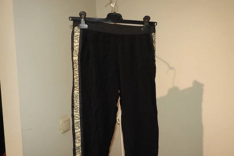 Zadig & Voltaire zwarte broek merk band zijkanten mt XS, Zadig & Voltaire, Verzenden, Zwart, Zo goed als nieuw
