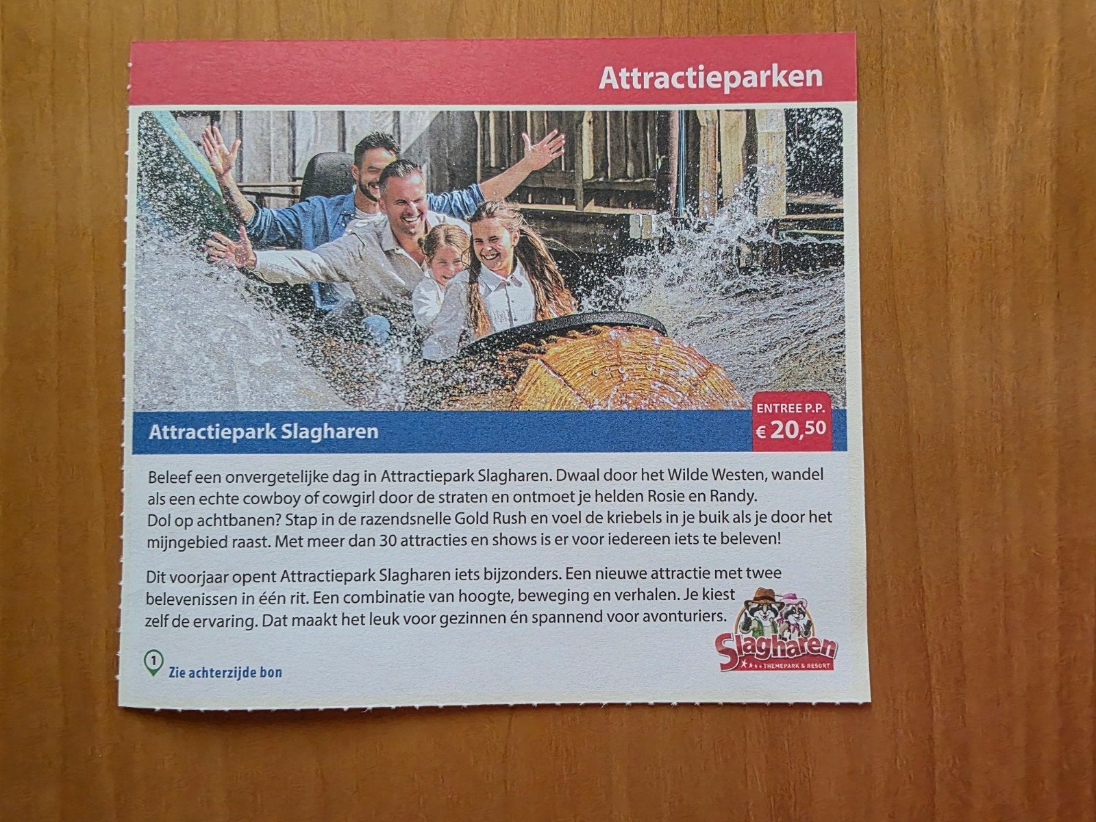 Attractiepark Slagharen entree p.p. €20,50, Tickets en Kaartjes, Recreatie | Pretparken en Attractieparken, Drie personen of meer
