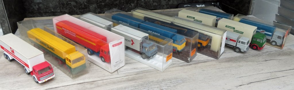 Kavel van 9 stuks H0 transport vrachtwagens, Ophalen of Verzenden, Gebruikt, Bus of Vrachtwagen, Overige merken
