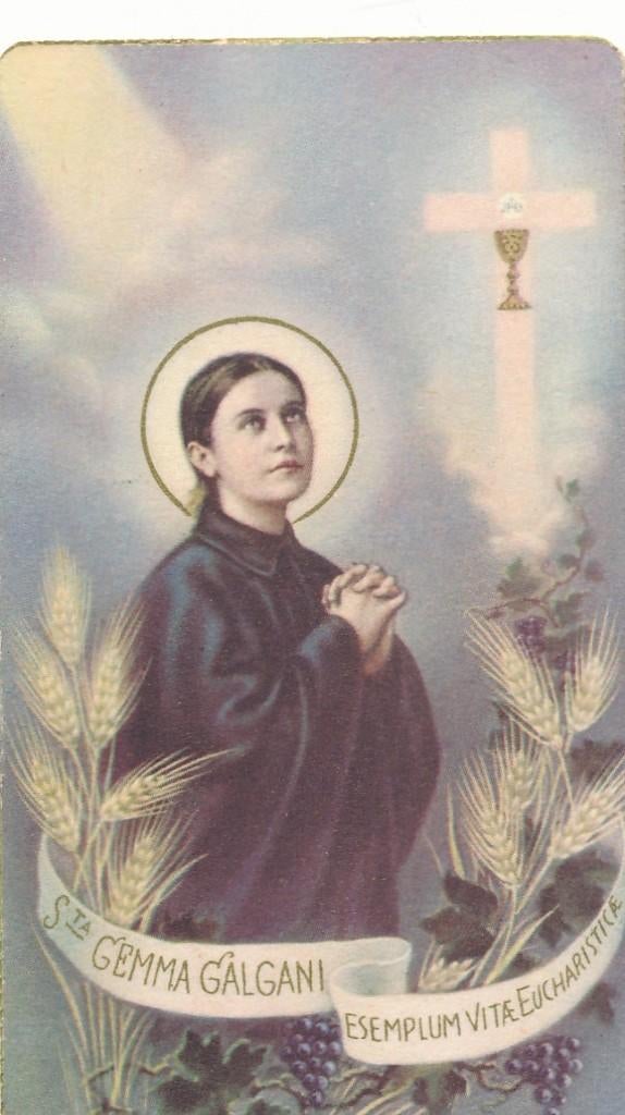 Mooi devotie prentje van de H. Gemma Galgani, Verzamelen, Verzenden, Zo goed als nieuw, Kaart of Prent, Christendom | Katholiek