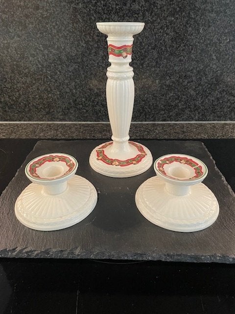 3 Wedgwood Christmas Time kandelaars, Overige typen, Ophalen of Verzenden, Zo goed als nieuw, Wedgwood