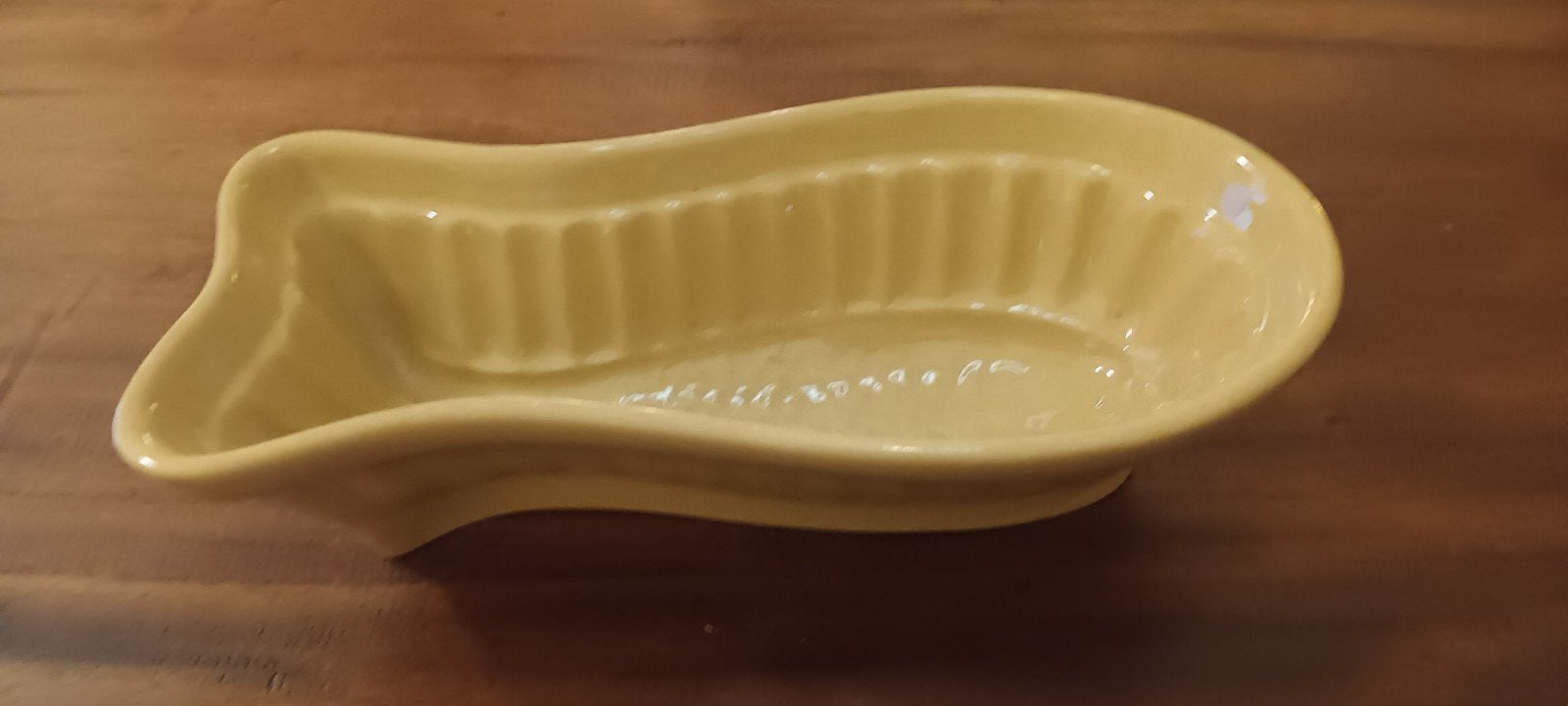 Gele keramische puddingvorm vintage, Antiek en Kunst, Ophalen of Verzenden
