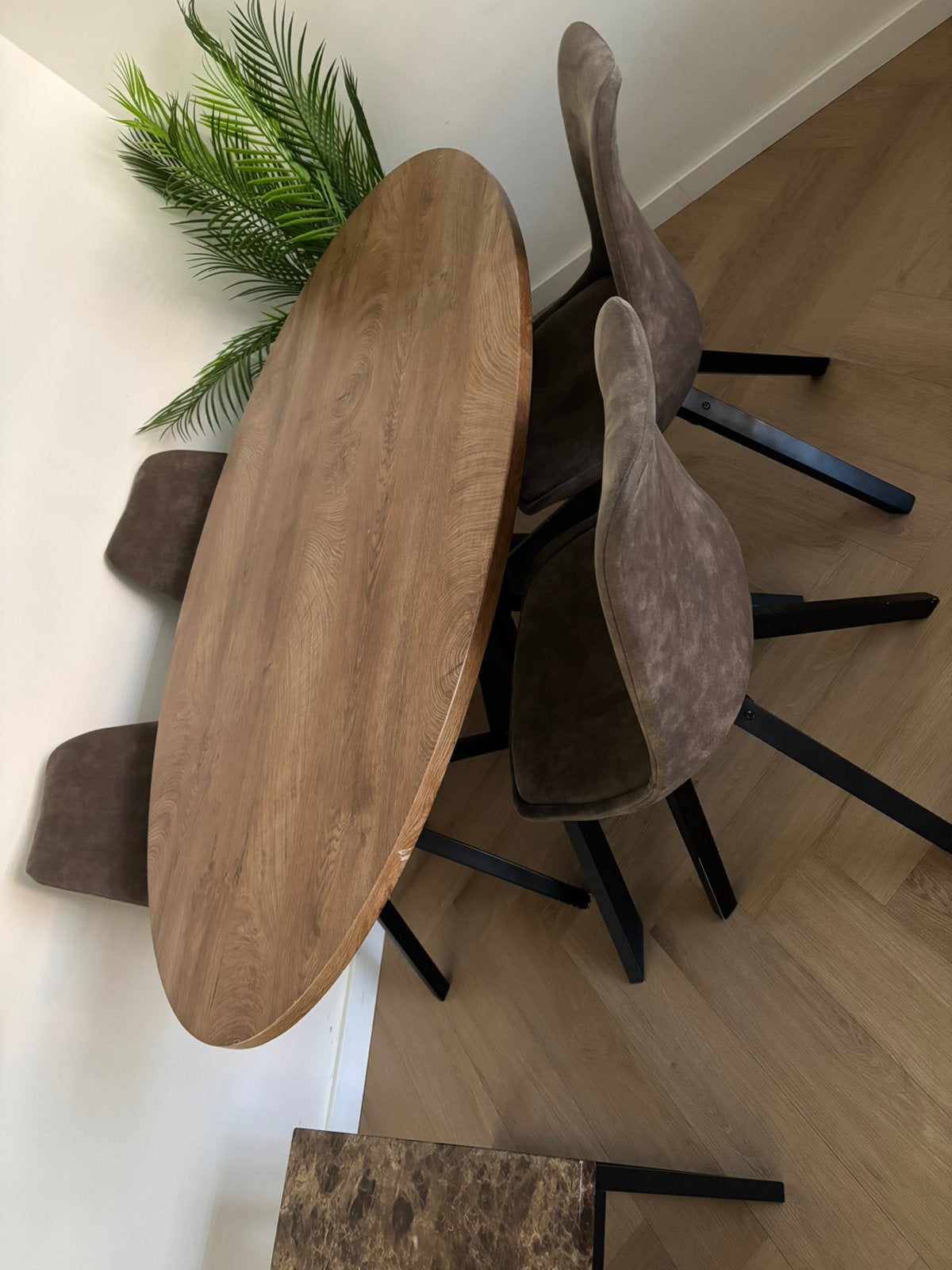 Eettafel met stoelen, Huis en Inrichting, Tafels | Eettafels, Ophalen, 50 tot 100 cm, Zo goed als nieuw, 150 tot 200 cm