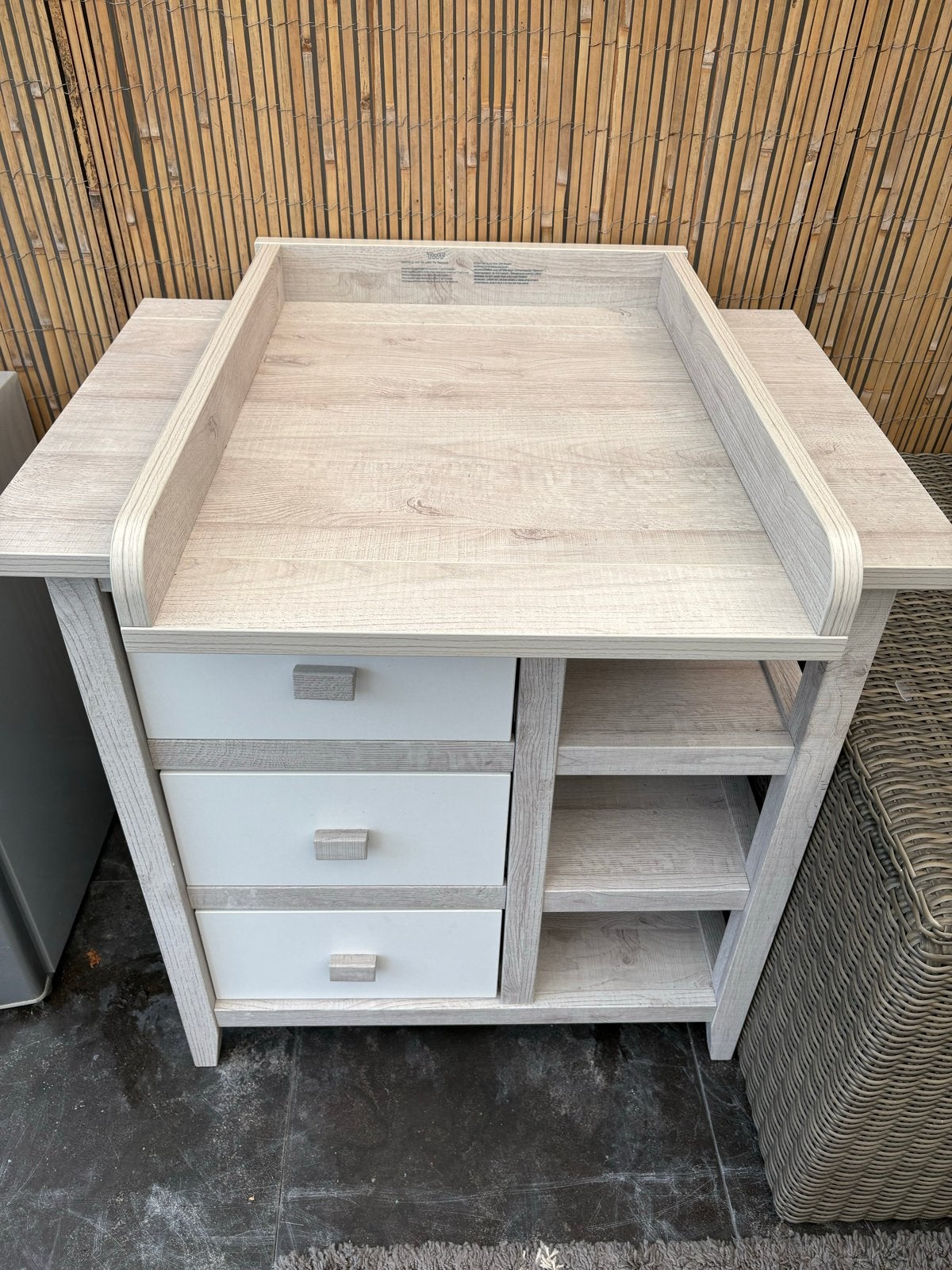 TWF Commode met 3 lades en open vakken, Kinderen en Baby's, Kinderkamer | Commodes en Kasten, Zo goed als nieuw, Commode, 90 tot 105 cm