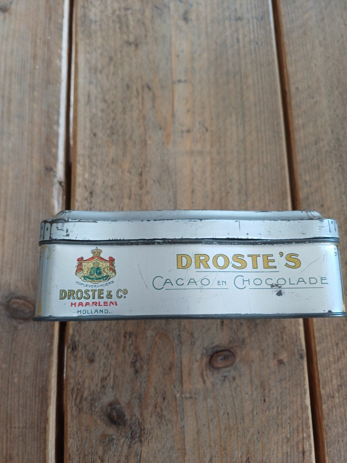 Vintage Droste's Chocolade blikje met rozen, Verzamelen, Blikken, Ophalen of Verzenden