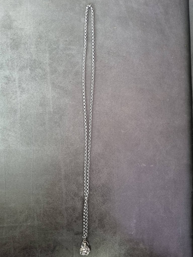 lange boeddha ketting, Nieuw, Ophalen of Verzenden, Zilver, Overige materialen