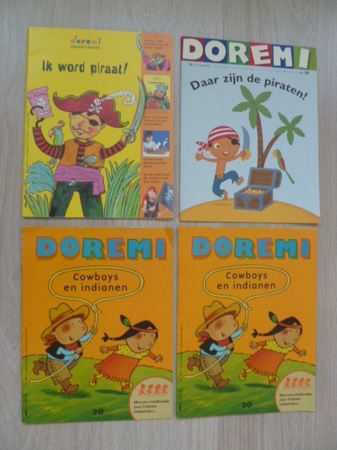 4 x Doremi' s: 2 x Piraten en 2 Cowboys en Indianen., Kinderen en Baby's, Ophalen of Verzenden, Zo goed als nieuw, Taal en Lezen