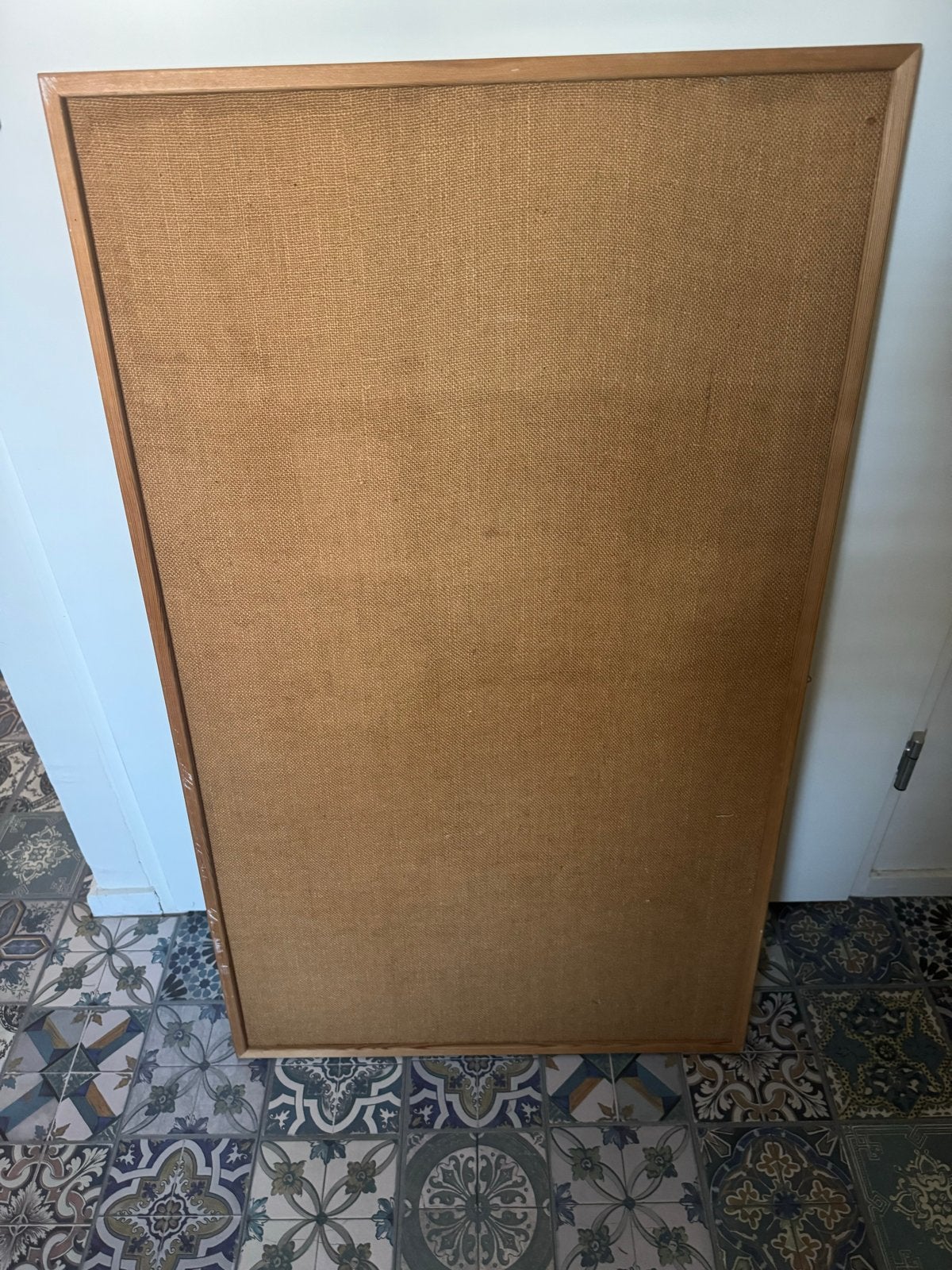Vintage prikbord met houten lijst, Huis en Inrichting, Woonaccessoires | Overige, Ophalen, Gebruikt, Bruin, Vintage